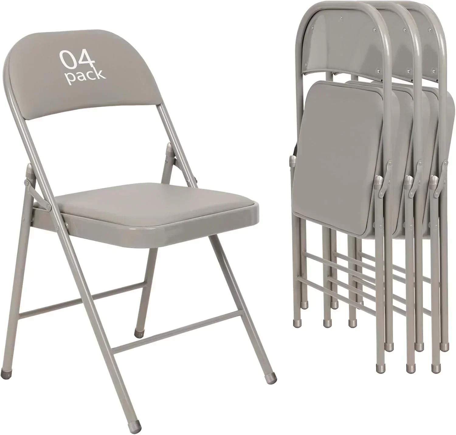 6 Pack Black Folding Chairs with Leather Chairs Events Office Wedding Party Upholstered Chairs